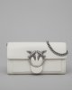 Portafoglio Love One Wallet C Vitello Seta 100062 donna PINKO 2024 Bianco-Argento