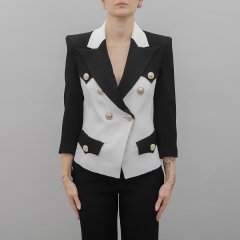 Giacca S00756 donna BABYLON Bianco-Nero