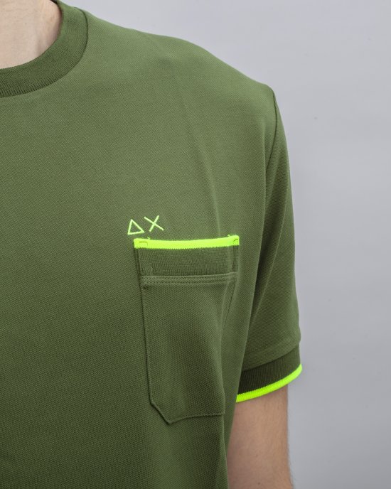 T-shirt T34124 uomo SUN68 Verde scuro