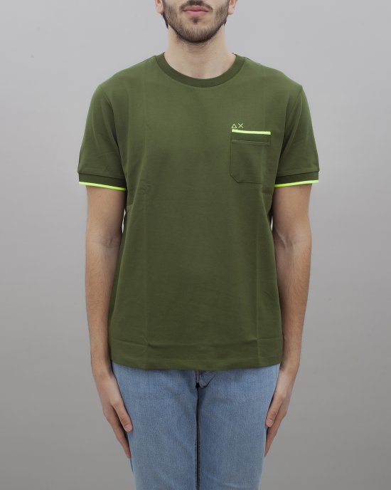 T-shirt T34124 uomo SUN68 Verde scuro