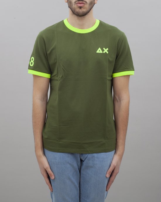 T-shirt T34125 uomo SUN68 Verde scuro