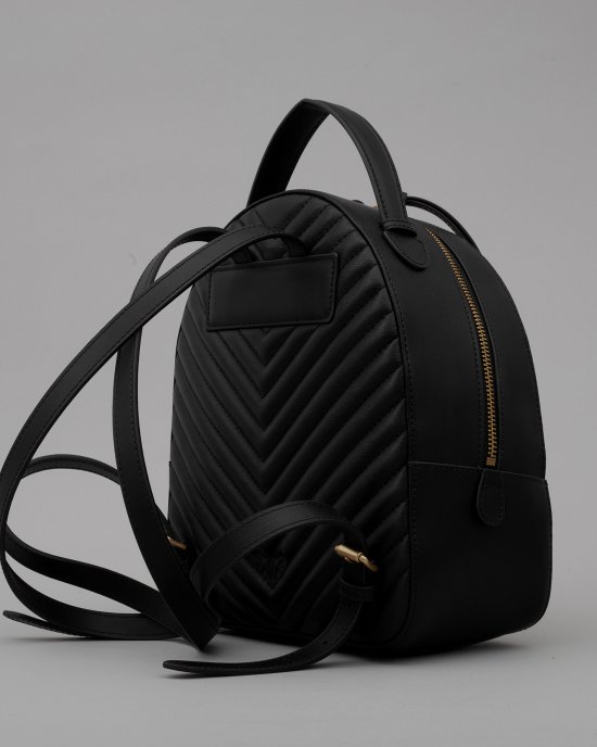 Zaino Love Click Classic Backpack Vitello Nappato Chevron 102530 donna PINKO ai Nero