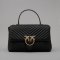 Borsa Love Lady Puff Big Cl Sheep Nappa Chevron 100042 donna PINKO 2425 Nero-Oro