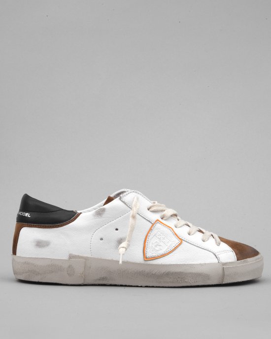 Sneakers PRLU WX38 Prsx Low Man uomo PHILIPPE MODEL Bianco-Marrone