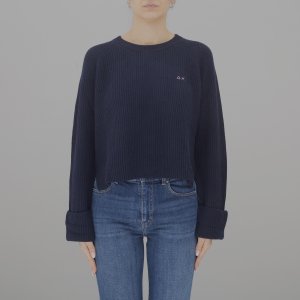 Maglione K44240 donna SUN68 Navy Blue