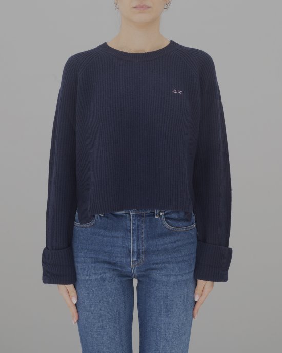 Maglione K44240 donna SUN68 Navy Blue