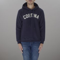 FELPA UOMO SUPERCULTURE A949 CON CAPPUCCIO CORTINA BLU NAVY Blu Navy