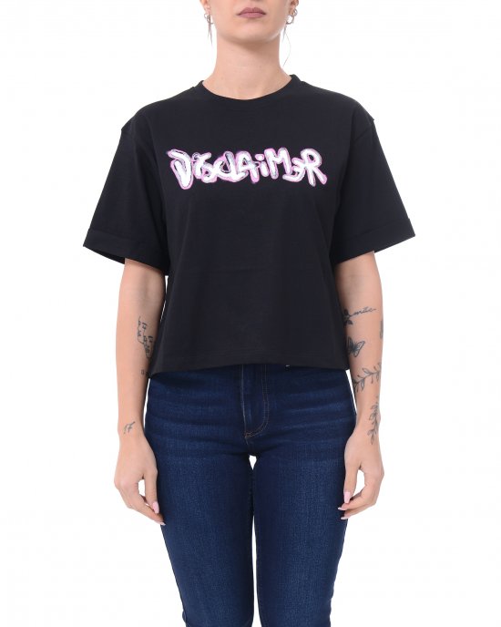 T-shirt 25EDS54917 donna DISCLAIMER Nero