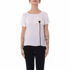 T-shirt ONDA 2511971033200 donna PENNY BLACK Bianco-Nero