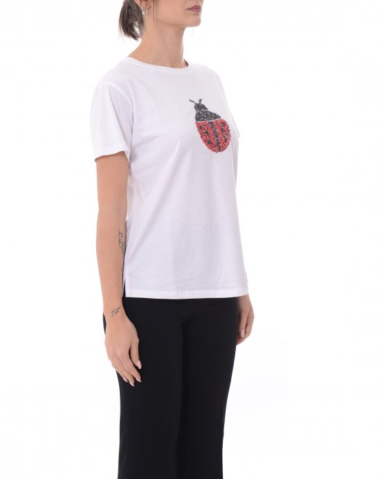 T-shirt SOLE 2511971023200 donna PENNY BLACK Bianco