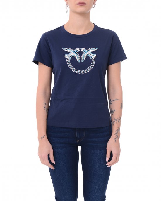 T-shirt Quentin 100535 donna PINKO pe Blu Abisso