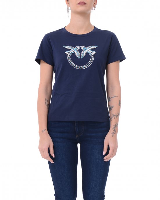 T-shirt Quentin 100535 donna PINKO pe Blu Abisso