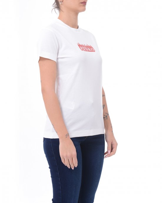 T-shirt Trapani High Trim A2D6 105050 PINKO donna Bianco