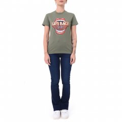 T-shirt Trapani High Trim A2D8 105050 PINKO donna Verde militare